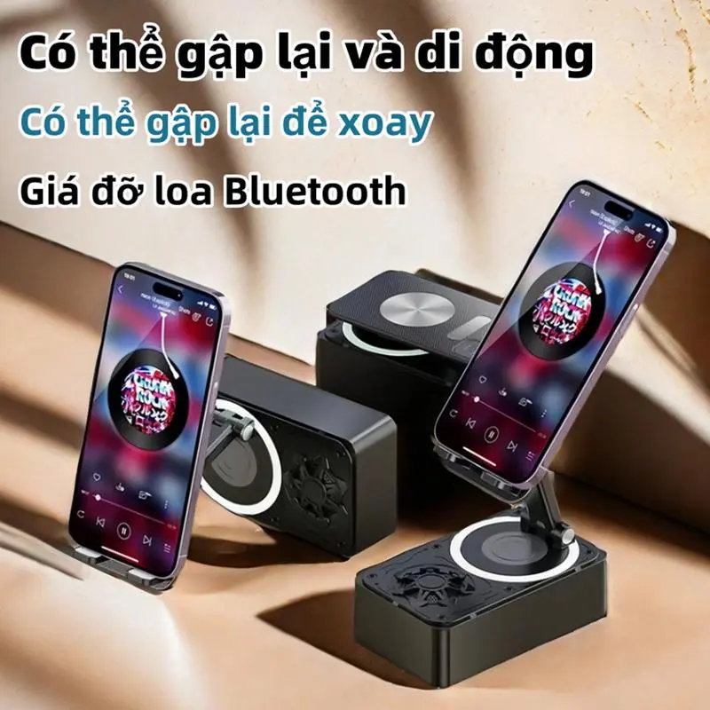 Giá Chân Đế Điện Thoại, Có Loa Âm Thanh, Đa Chức Năng, Thiết Kế Gấp 2 Trong 1, Giá Đỡ Điện Thoại Di Động Thích Hợp Cho Lối Vào, Bàn Văn Phòng, Bàn Phòng Ngủ, Và Sử Dụng Tại Nhà 4