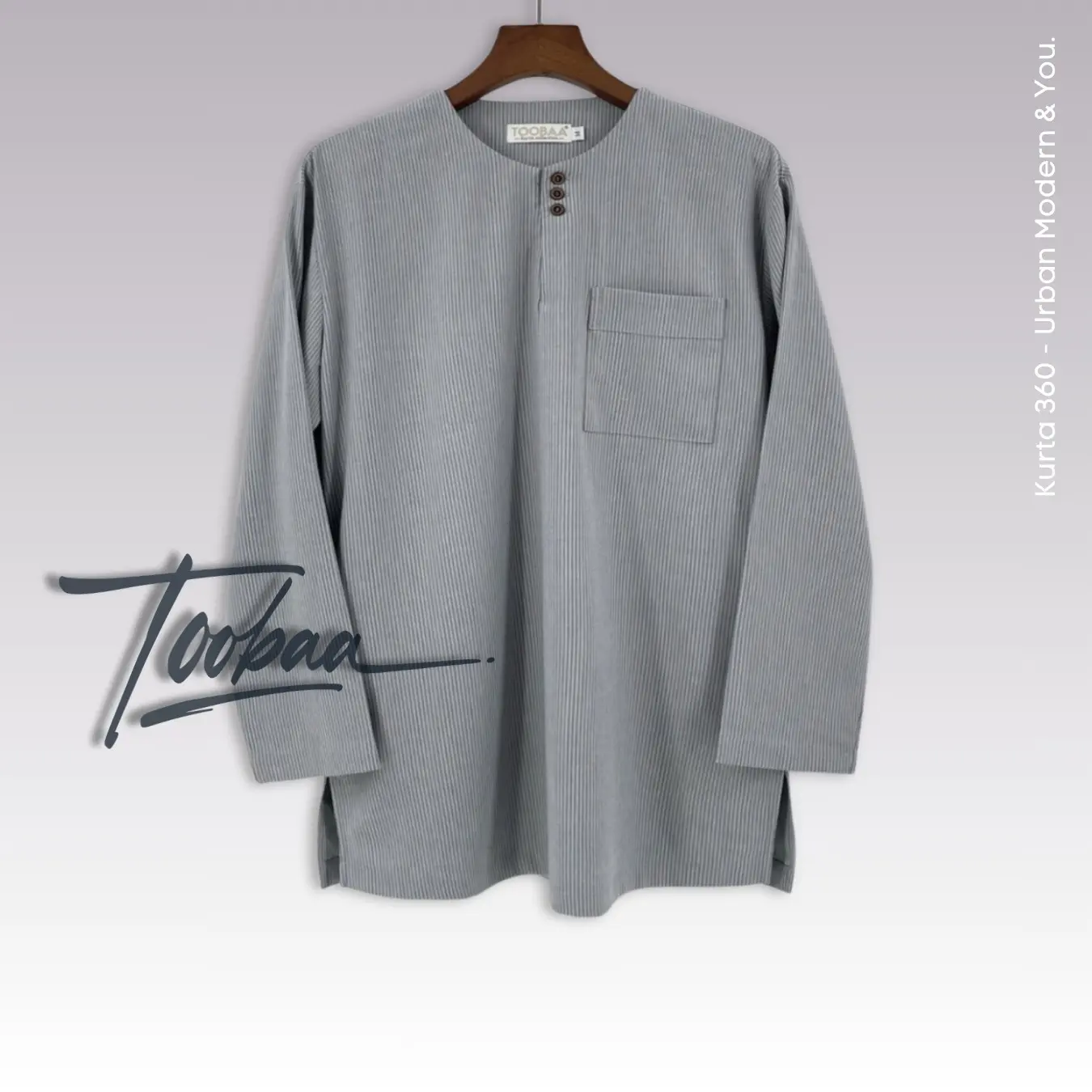 Kurta 360 Metallic Grey - Designer Lifestyle Kurta by Toobaa
