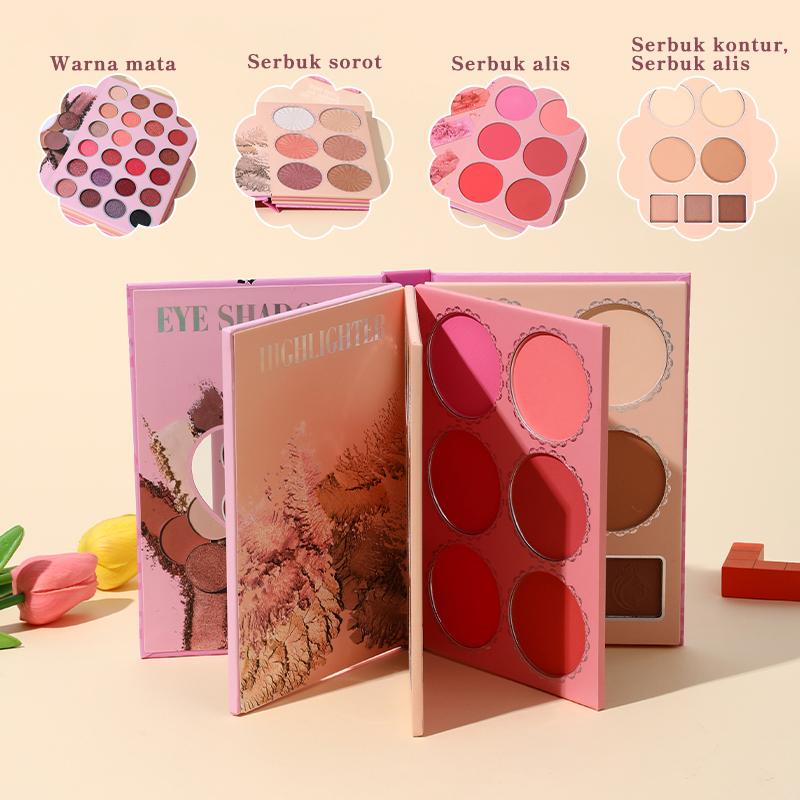 IGOODCO 43 Warna bayangan mata Plat Glitter Powder Cosmetics Women Funny Cover Book Frosted Glitter Powder Sequins Eye Makeup Palette eye shadow 3