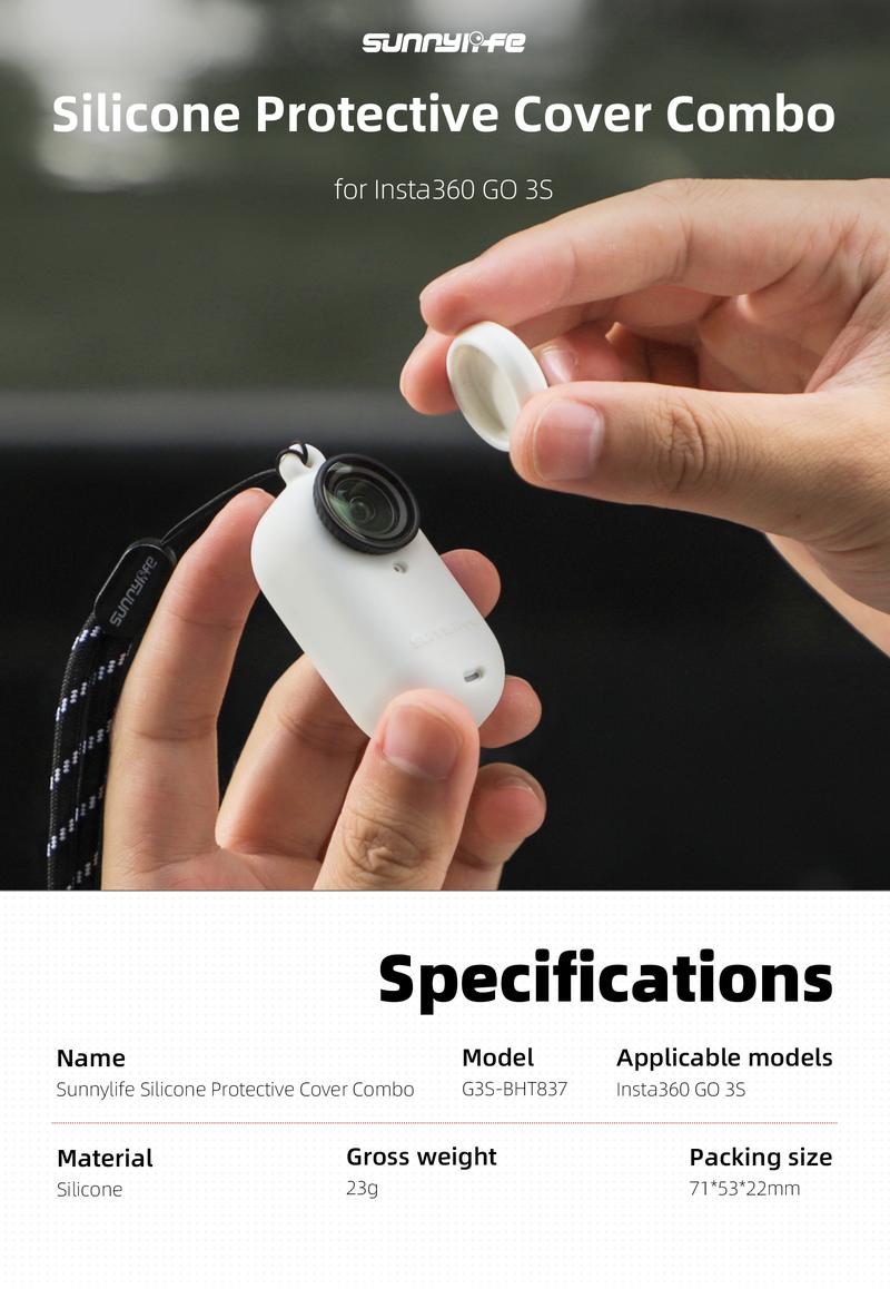 Product Introduction of Sunnylife Silicone Protection Case for Insta360 GO 3S Silicone Protective Cover All-round Protection Lens Cap Lanyard Camera Accessories With Lanyard Thumb Camera Accessories 18