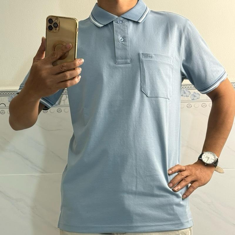 CKT - ÁO POLO COTTON CÓ TÚI THOÁNG MÁT TRUNG NIÊN NĂNG ĐỘNG