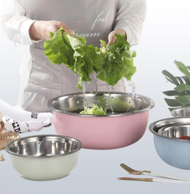 Product Introduction of Paket Baskom Stainless 5 Warna / Baskom Panci Sayur multifungsi Stainless Anti Karat Steel Wadah 34