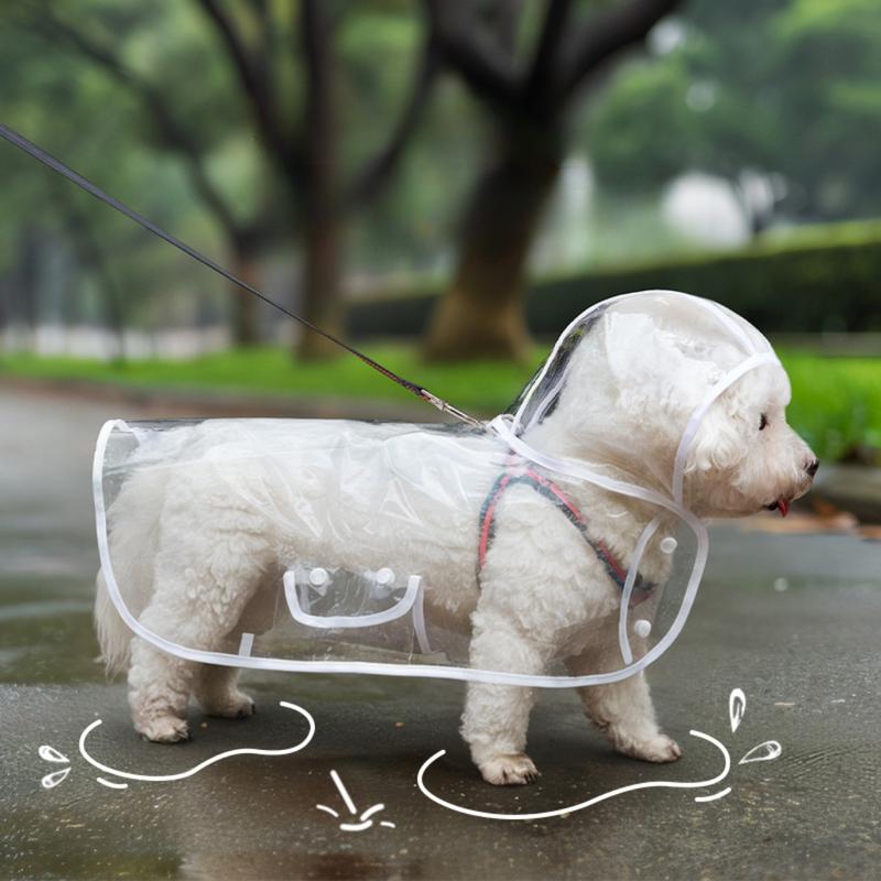 Transparent Waterproof Pet Raincoat Lightweight Windproof Cape Dog Walking Artifact Small and Medium-sized Dog Bichon Teddy 0