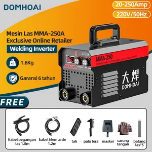 DOMHOAI Mesin Las Inverter Las Listrik Inverter MMA-250 Portabel Mesin Las IGBT Tampilan Digital Definisi Tinggi