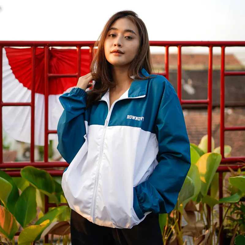 Rown Division Tracksuit Tracktop Jacket || Chicago Petrol White variasi 3
