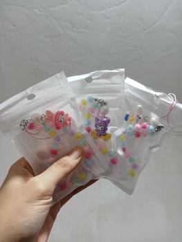 Product Review of Lanyard Tali Gantungan Gelang Strap HP Phone Charm Handphone Device Kamera Handmade Macaron Candy Lanyard Full Warna Korean Style Black Pink Estetik Bracelet Beads Butterfly Smile Pearls Mutiara Ribbon Pita Flower Bunga Heart Hati Choco Karakter from S**i 0