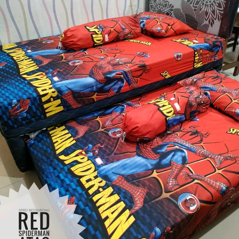 sprei bed sorong bed atas bawah ukuran 120 Katun Bunga 3
