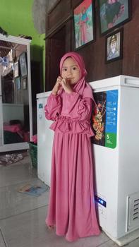 Product Review of MIMMI.ID—Shanum Set Jilbab Dress Gamis Jersey Anak Perempuan Baju Muslim Panjang Syari Cewek Wanita Setelan  Polos Newborn from s**5 2
