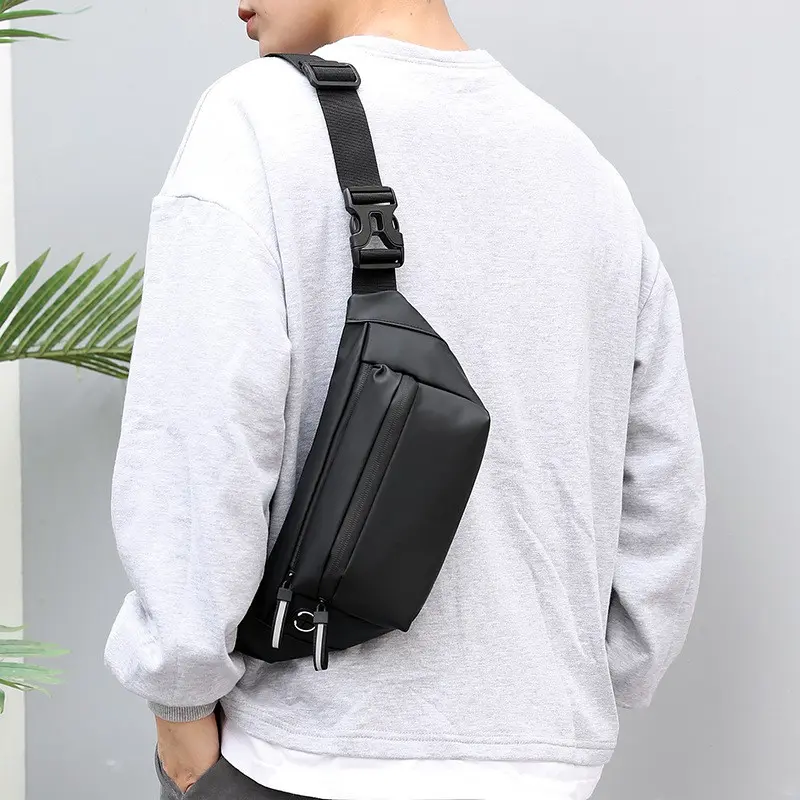 Techdoo Tas Pria Selempang Casual Anti Air Pinggang Pria Slingbag Waistbag Slempang Pria Murah TS214 2