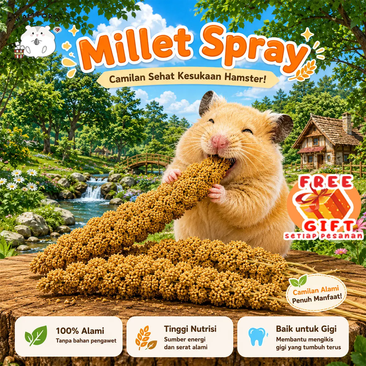 Millet/milet Spray Hamster/Burung jewawut tangkai