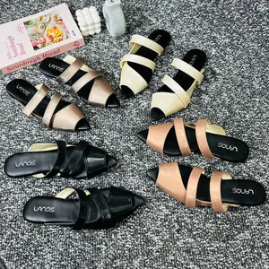 LANOIS Sandal Wanita Mules RANIE Flatshoes Slip On Terbaru Sendal Selop Kekinian Hak Datar 1 cm