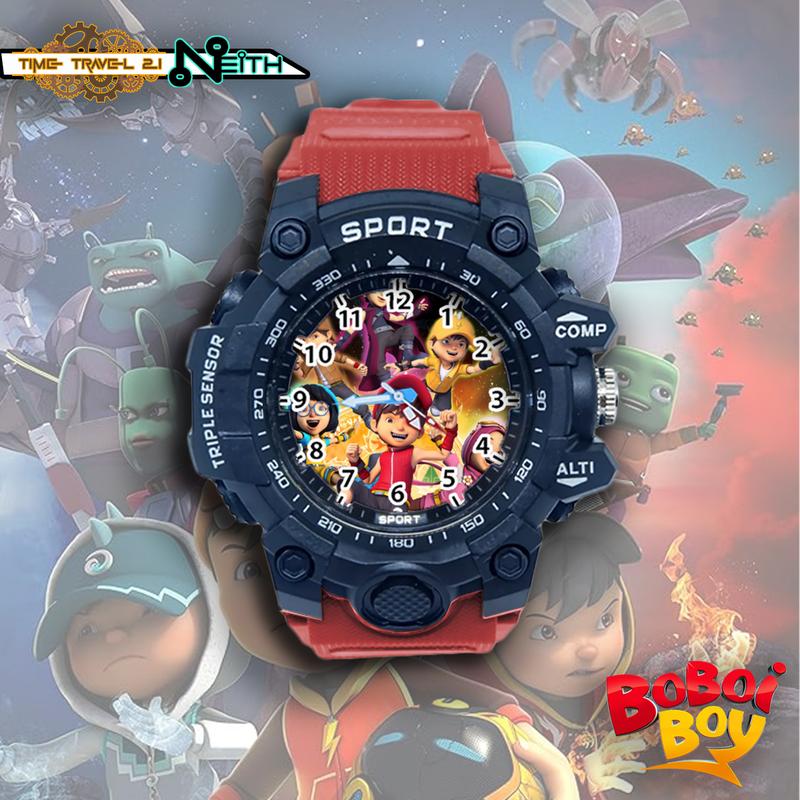 Jam Tangan Sport Anak Terbaru Boboiboy  Strap Ruber Sporty Anti Air /Jam Tangan Spor BBY03AX015 6