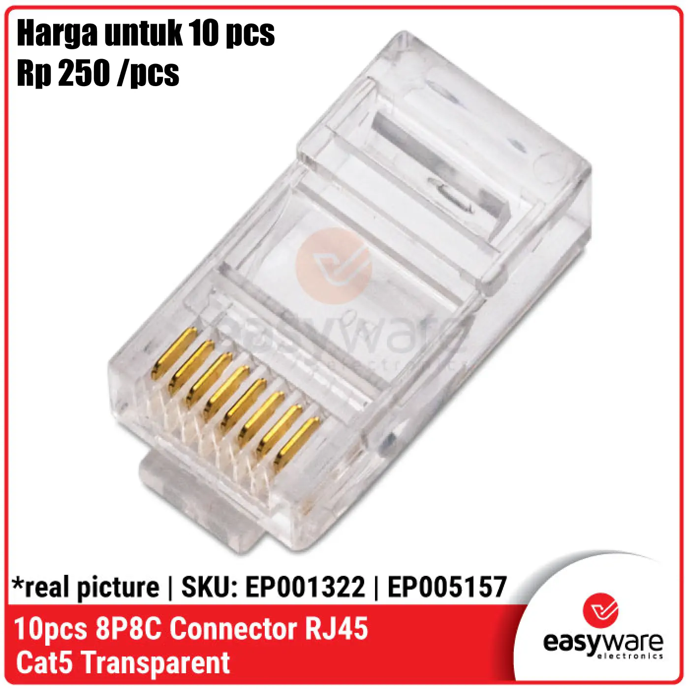 10pcs RJ45 Cat5 Cat5e Ethernet Connector RJ 45 RJ45 8P8C