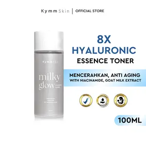 KYMM SKIN Milky Glow Essence Toner 100ml | Facial Essence Pencerah Wajah, Anti Aging & Mengenyalkan Kulit Perawatan Pelembab Mencerahkan Kulit Kusam Noda Hitam