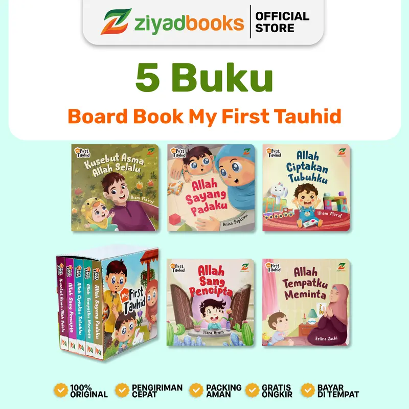 Ziyadbooks - (Isi 5 Buku) My First Tauhid  Mengenal Allah - Buku Mini Boardbook Bayi 0+
