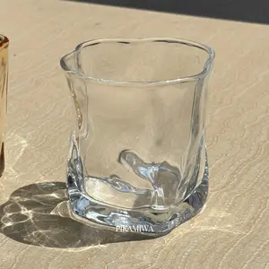 ASYMETRICALL GLASS 200ML BROWN/CLEAR