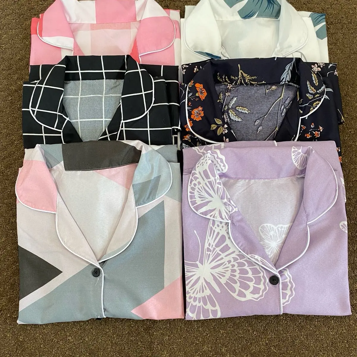 Piyama paket hemat 100K isi 3 Setel Busui lengan pendek All size Baju Tidur Celana Panjang Katun Motif