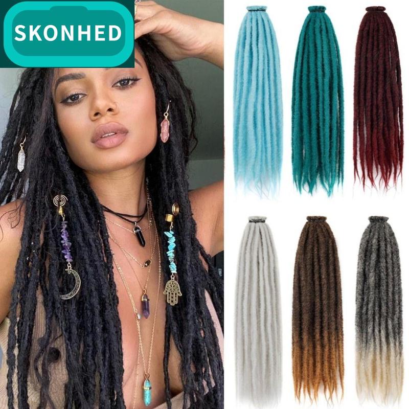 Phụ kiện tóc dreadlock bằng sợi tổng hợp dài 24 inch, màu ombré, phong cách…