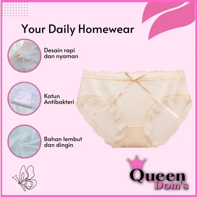 Celana Dalam Wanita Lace Lembut Pita Pakaian Dalam Wanita Premium Import 2074 0