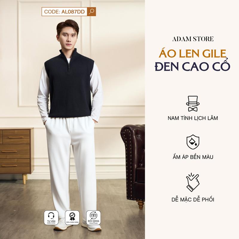 ÁO LEN GILE NAM ADAM STORE CAO CỔ CÓ KHÓA KÉO AL087DD
