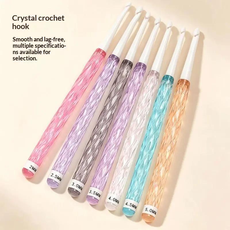 1/8 cái màu Crochet Hook Kit Ergonomic mịn tip cho người mới bắt đầu tự làm áo…
