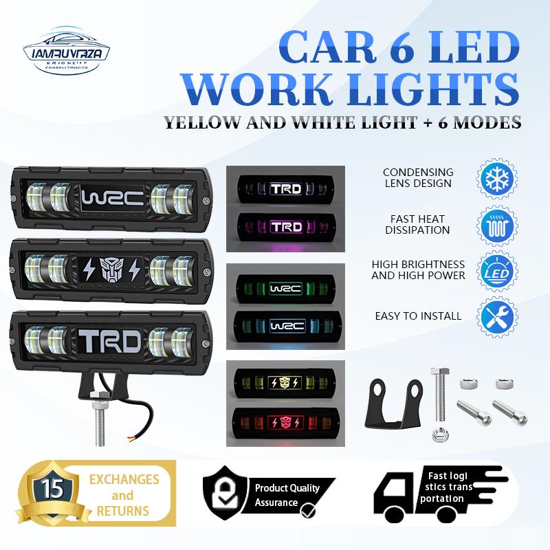 Thanh đèn làm việc ô tô mới LED ống kính 6D đèn lái xe và chạy đường Offroad đèn sương mù cho xe máy ATV SUV xe tải máy kéo 12V-24V