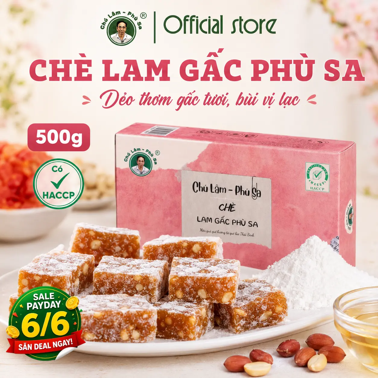 Bánh Chè Lam Gấc Chú Lâm Phù Sa! bánh, bánh quy, bánh mềm Food Thức Ăn Cake  hữu cơ trà