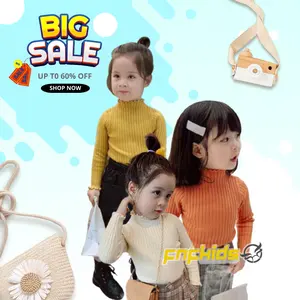 ATASAN RAJUT anak Perempuan polos kriwil Korea Fashion kids