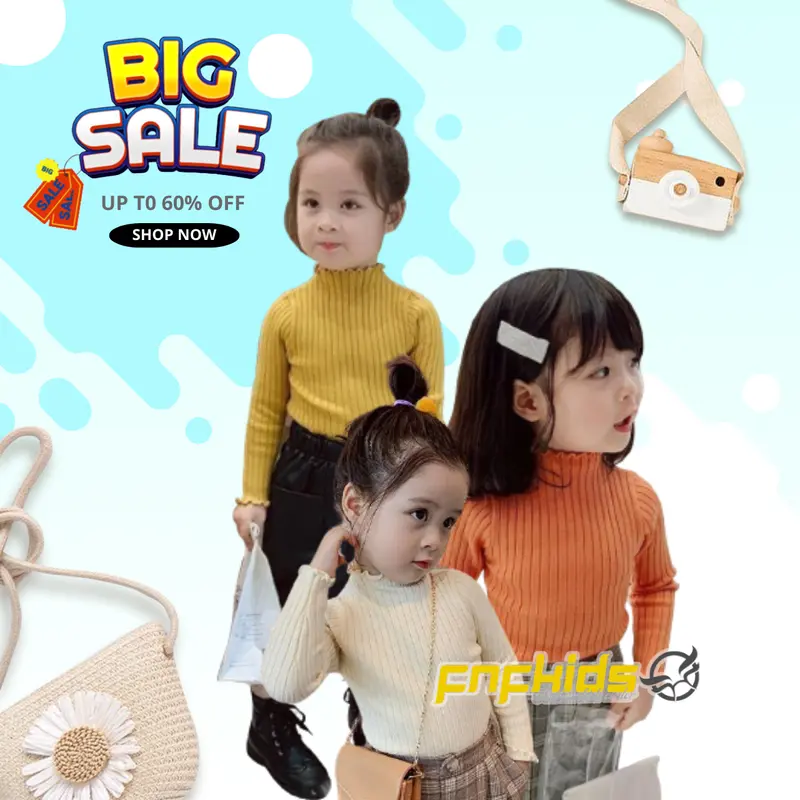 ATASAN RAJUT anak Perempuan polos kriwil Korea Fashion kids 0