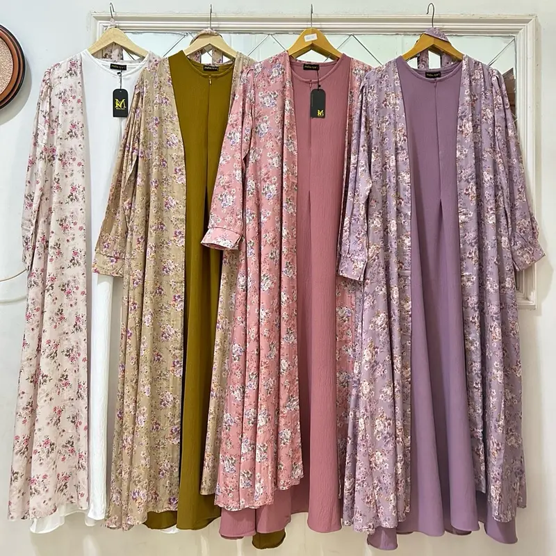Claudia Gamis Outher Motif By Melisa Syari Wanita Muslim Dress Airflow Rayon 6