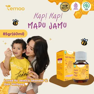 Temoo Madu Jamu Hap Hap 85 gr - Vitamin Anak Nutrisi Madu Anak Sehat Kids - Ikan Sidat Temulawak Unagi (Ikan Sidat) Omega 3 & 6 T11