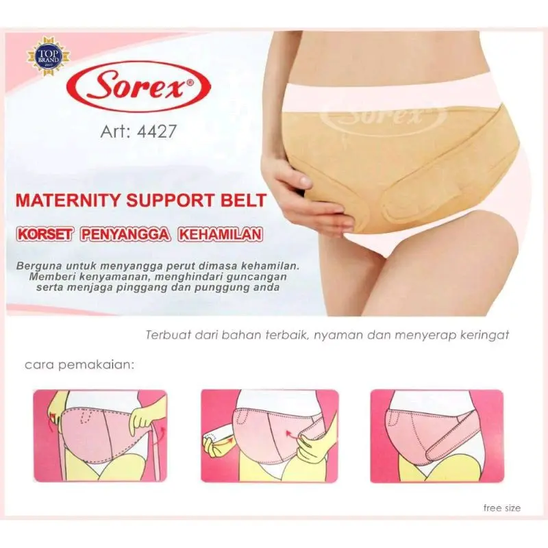 Sabuk Korset Penyangga Perut Ibu Hamil Melahirkan Free Size - Cream Belt Bumil