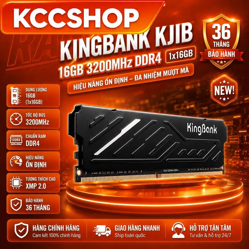 RAM Máy Tính KINGBANK 16GB 3200MHz DDR4 (1x16GB) - Bảo hành 3 năm