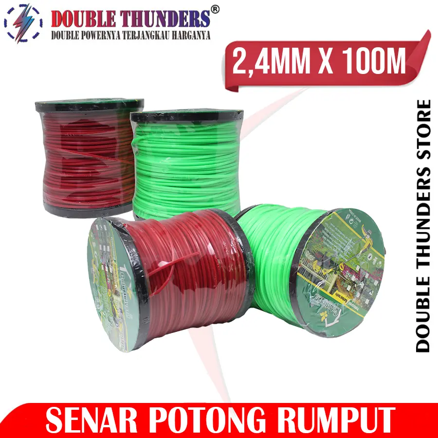 Tali Senar Potong Rumput Kotak 2,4MM X 100M Trimmer Line Square 2,4 mm x 100 meter Brush Cutter