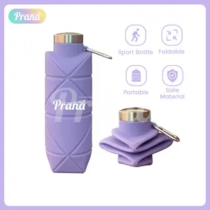 PRANA Origami Bottle Botol Air Minum Lipat Silicone / Collapsible Water Bottle 700ml Dengan Hook ,Mudah Dikaitkan Pada Tas Kitchenware PN-AAB5004  Cangkir  Gelas  Silikon  Bottles
