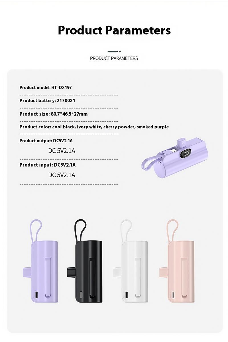 Product Introduction of SGLOBFY Mini powerbank fast charging With cable Type c Portable charger power bank 10000mAh For iphone 54