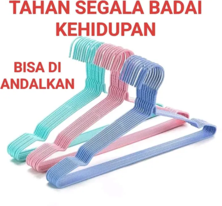 (ISI 50pcs) Gantungan Baju Tebal Anti Karat Murah Gratis Ongkir Pakaian kokoh wardrobes henger