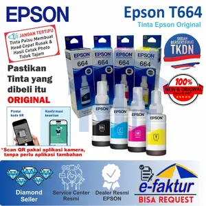 Tinta Epson T664 ORI L120 L121 L310 L360 L365 L380 L405 L565 L1300  ORIGINAL