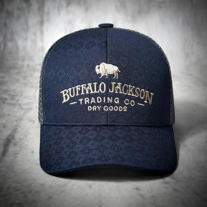 Buffalo Jackson Nón Lưỡi Trai BFL Jacksson Blue Vải Cotton Phối Lưới Freesize 56-58 Chất Liệu Thoáng Khí Phù Hợp Thời Tiết Nóng - Voi