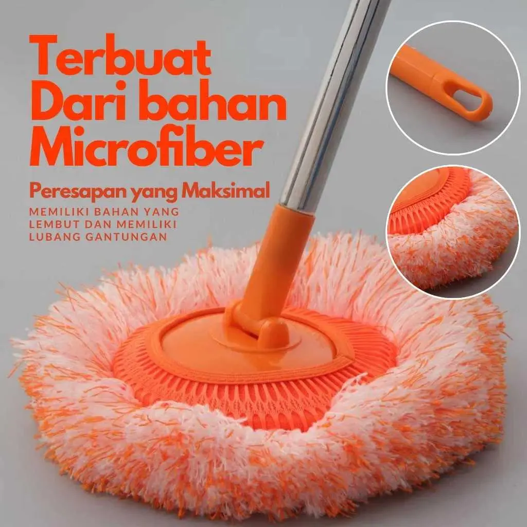 Alat Pel Pembersih Rumah Lantai Dinding Plafon Multifungsi / Sapu Pel Model Bunga Matahari Pel Praktis Tongkat Panjang Aesthetic Cleaner Cleaning Plastik Mop