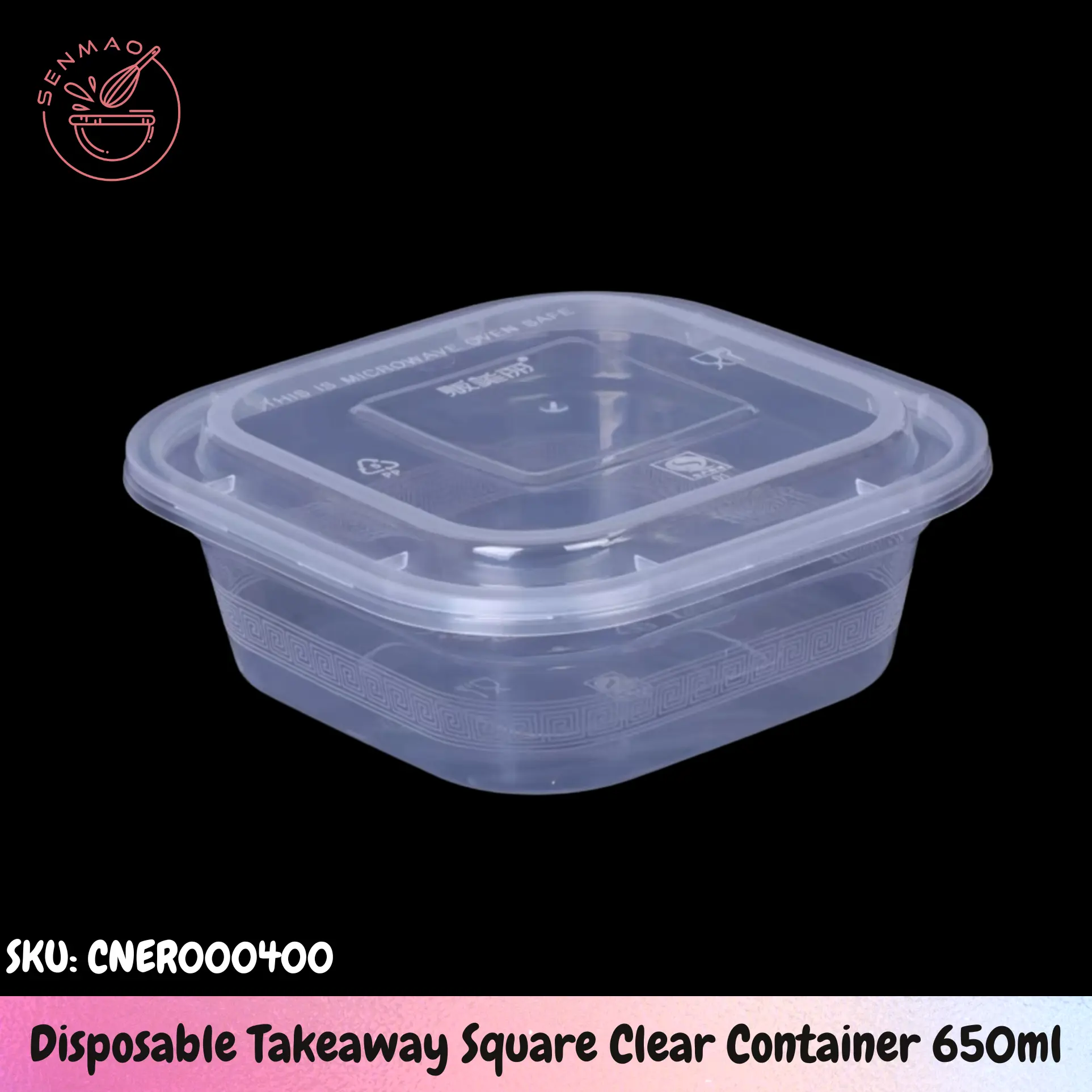 10pcs 650ml Clear Container Square /Take Away Food Box/Take Out Packing Box/Disposable Lunch Box