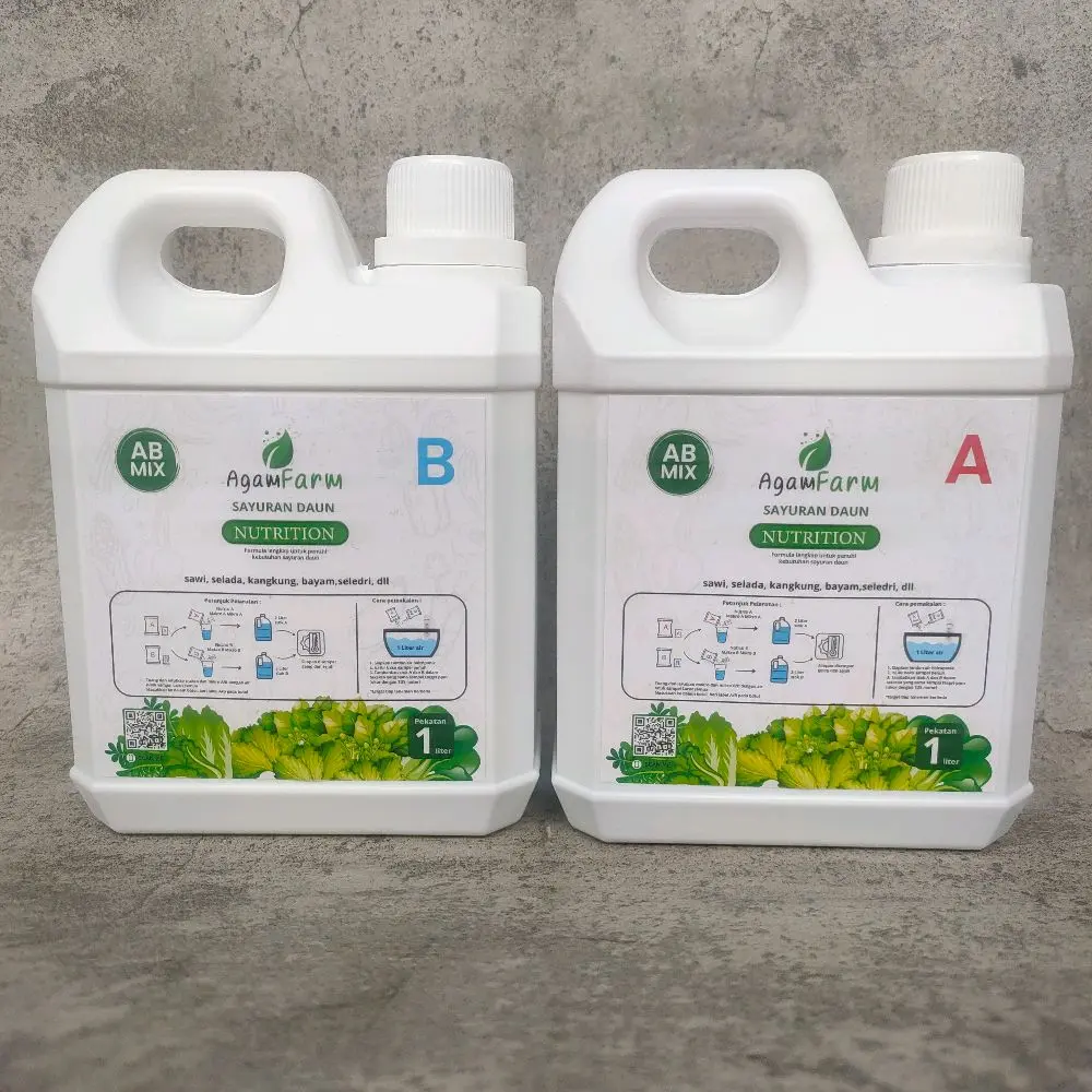 Nutrisi hidroponik Ab mix sayuran daun Cair 1 Liter pupuk tanaman