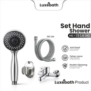 Hand Shower 1 SET Kran Mixer Selang dan Gantungan Shower HS-73+G-88+JS-34+HSZ-90 Air Jet Bahan ABS High Quality Product