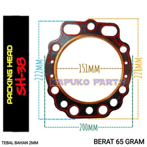 SH 38 PACKING HEAD UNTUK MESIN DIESEL JIANDONG ZH 1135