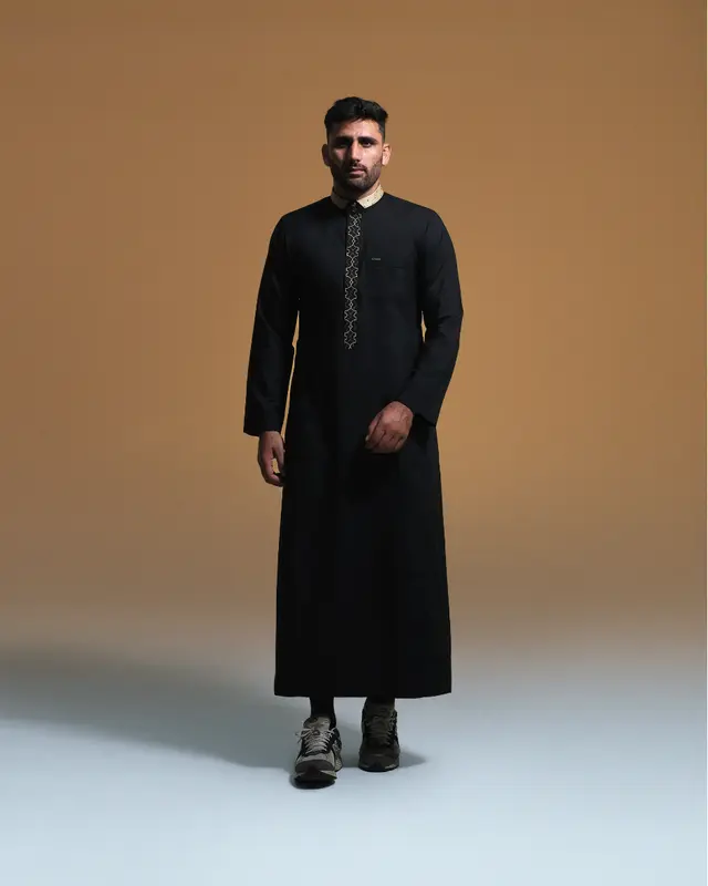 JUBAH GAMIS SHAHAMA LUXURY PREMIUM EMBROIDERY SH-112 BLACK 1