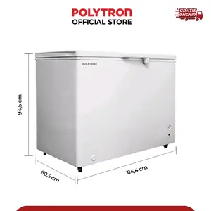 POLYTRON Chest Freezer 300 Liter PCF 318-3 Hemat Energi dengan Kapasitas Besar & Desain Efisien untuk Penyimpanan Makanan Cepat dan Ramah Lingkungan
