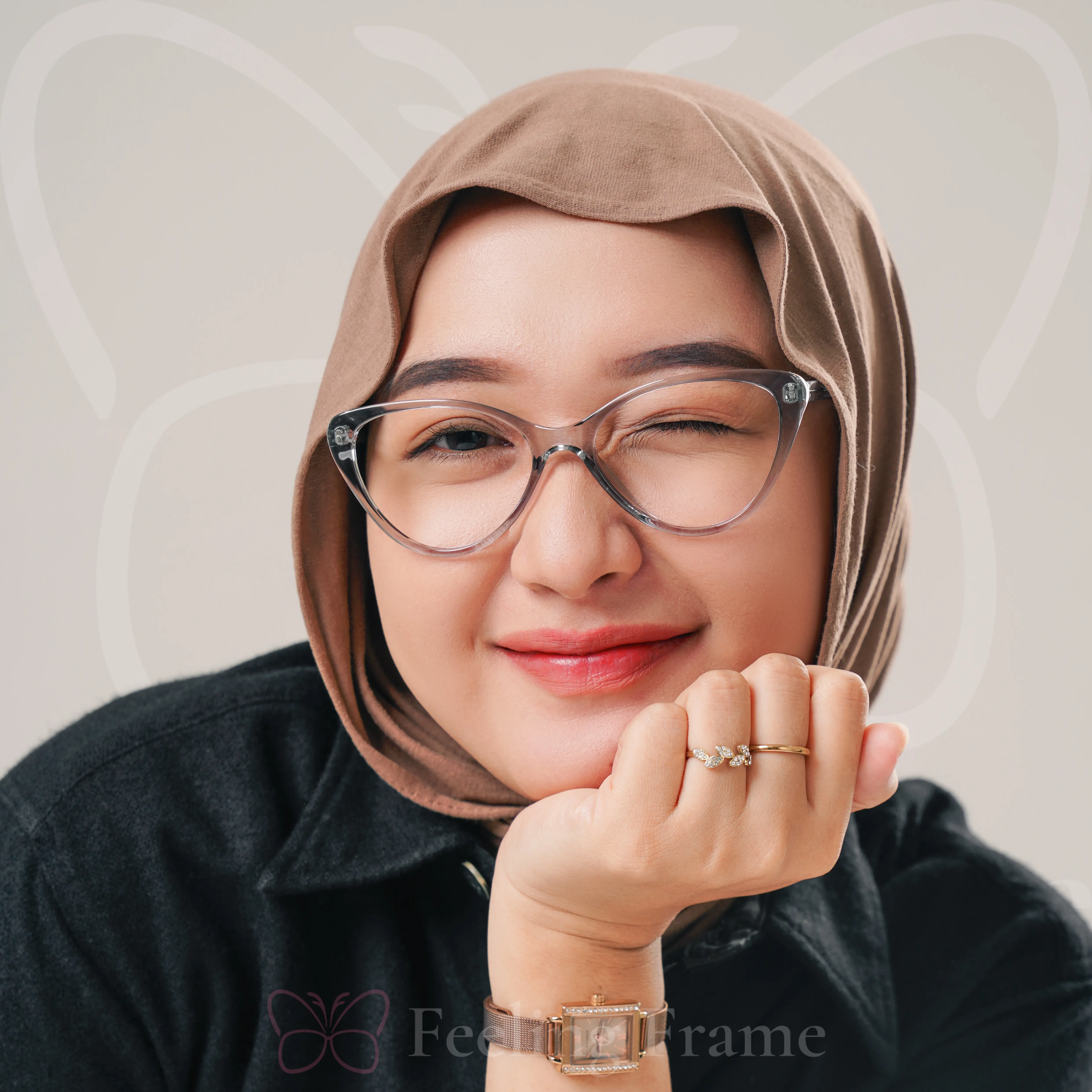 (BELI 1 GR4T1S 1)FRAME KACAMATA CAT EYE JENNY SERIES Bluecromic Frame Antiradiasi Blueray Lensa Cewek