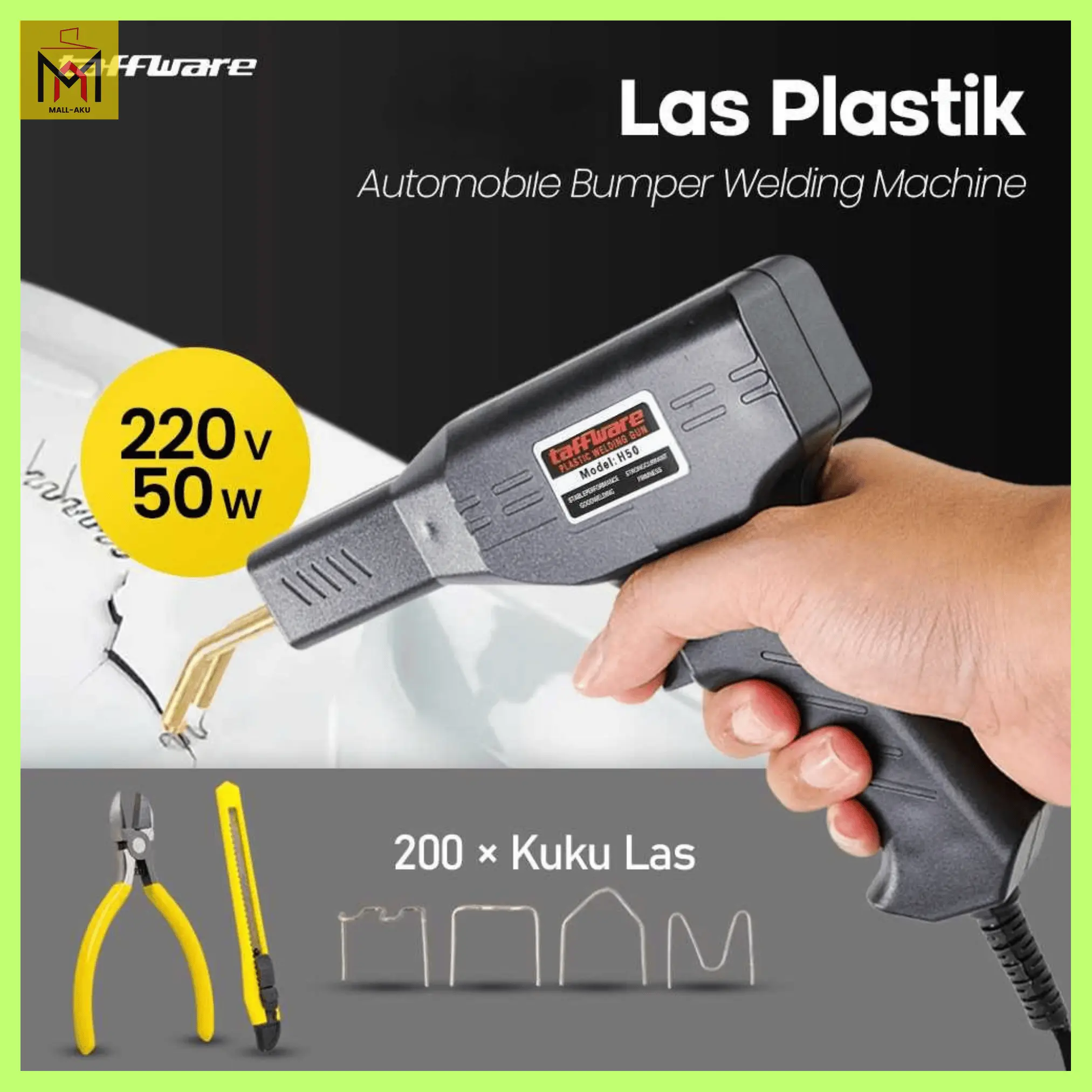 Solder Las Plastik Multifungsi Stapler Reparasi Bumper Mobil 220V 50W