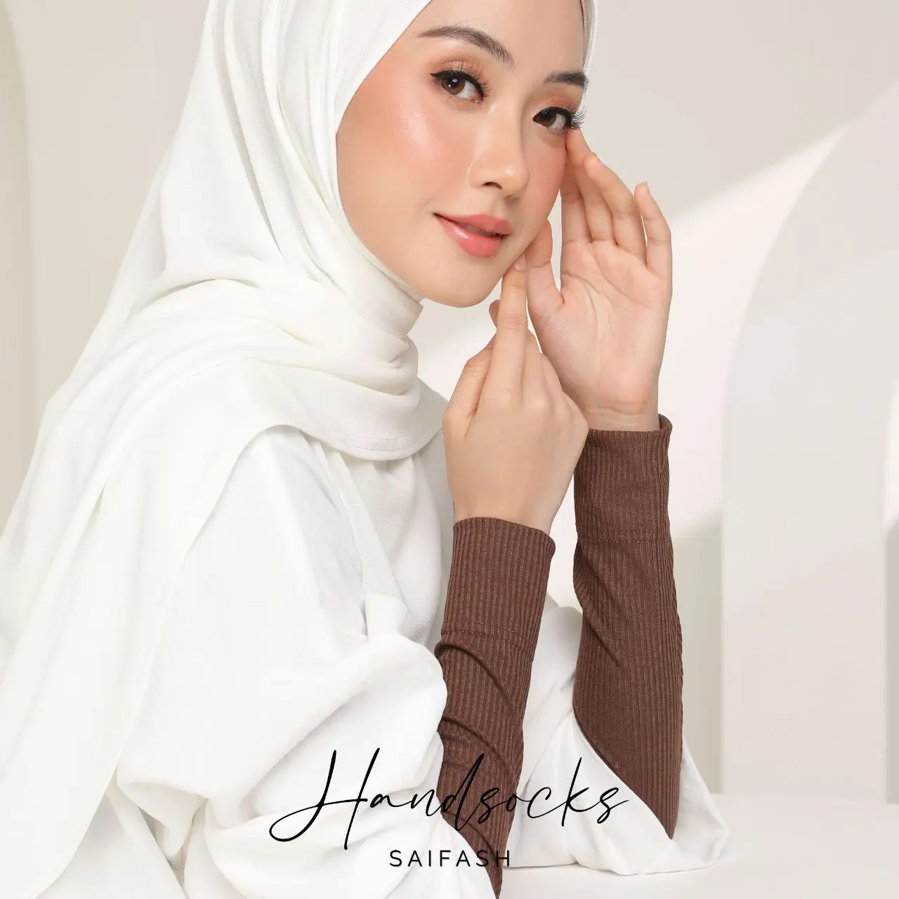 Cotton Handsock Elbow Length Striped in Plain Pattern for All Seasons