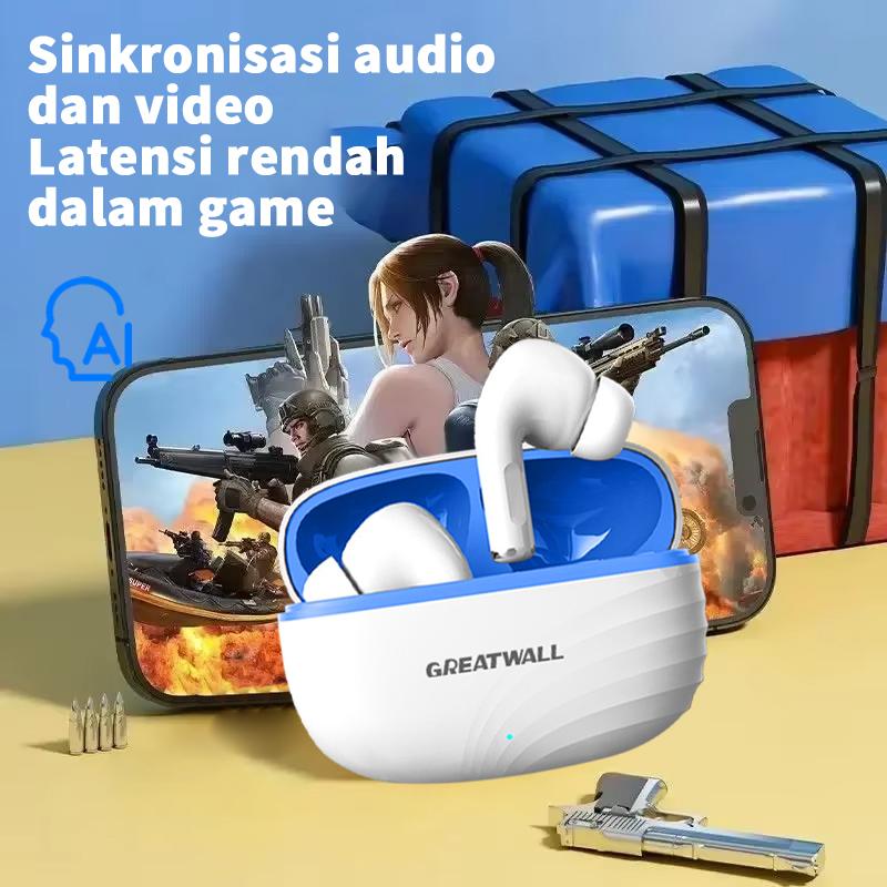 GREATWALL Headphone Bluetooth Nirkabel Baru 2026, Earbud Olahraga, Kompatibel dengan Ponsel iPhone dan Android